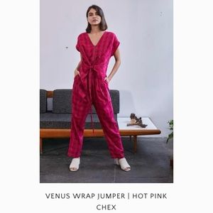 Venus Wrap Jumper-Hot Pink Chex